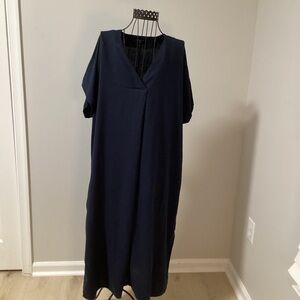 Banana Republic Navy linen Maxi Dress C14
